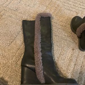 See By Chloe grey boots with faux fur